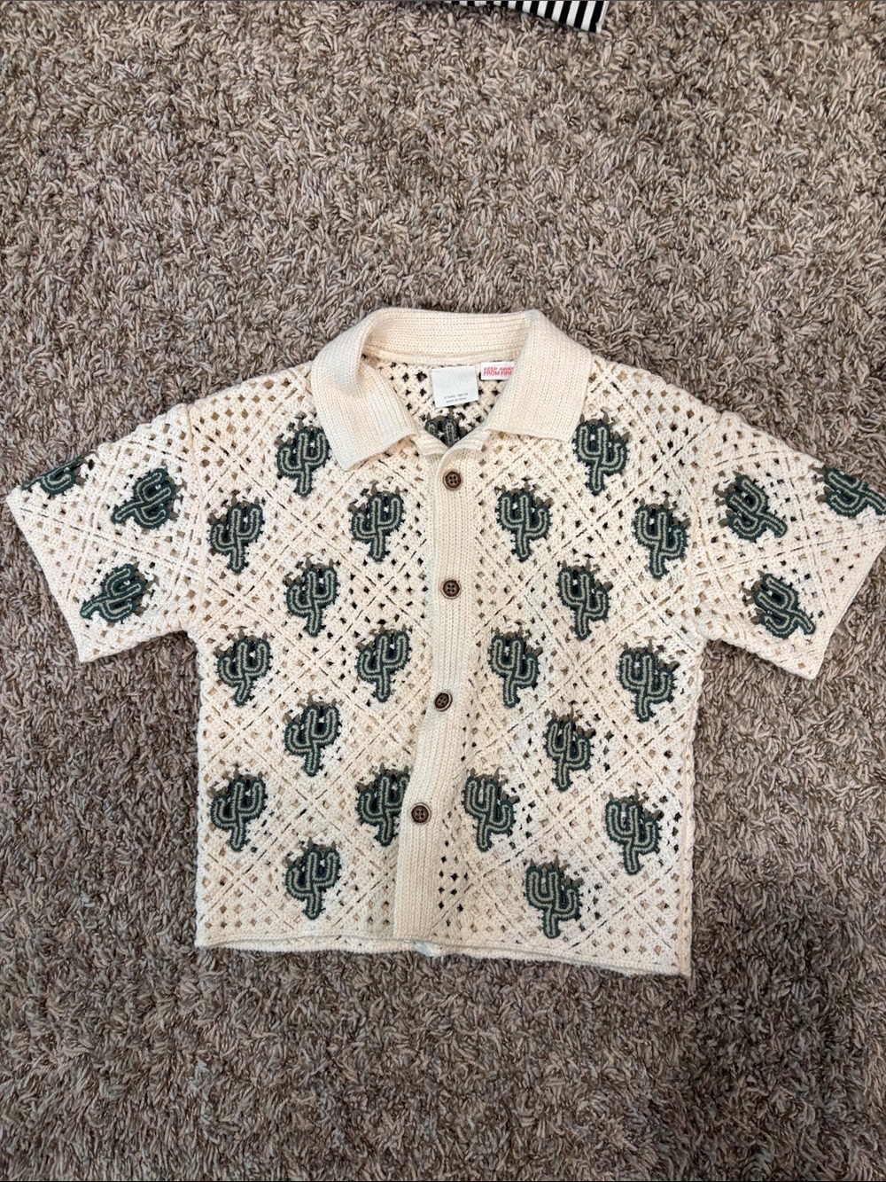 Zara boys crochet cactus shirt.